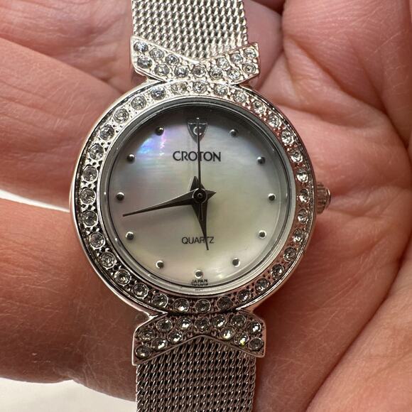 Croton Ladies Dressy Cocktail Watch With Swarovski “Diamond” Crystals - Picture 1 of 10